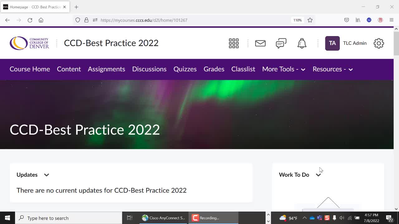 Community College of Denver Enterprise Video Platform